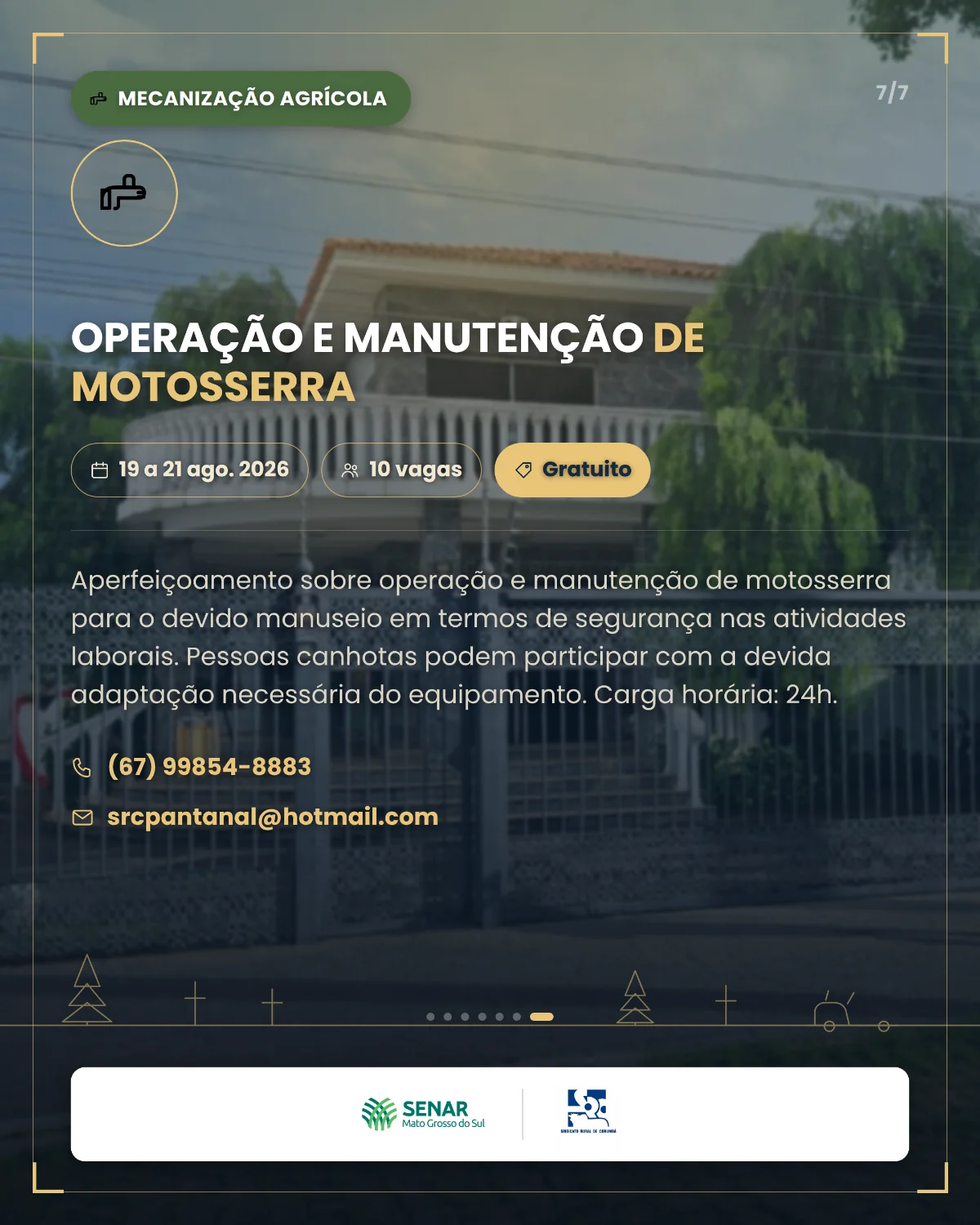 Operação e manutenção de motosserra